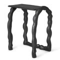 Table d'appoint sculpturale en aluminium recyclé, avec pieds bouclés organiques, pour l'intérieur et et l'extérieur