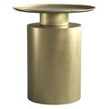 Table d'appoint en métal plaqué Art Déco avec base volumineuse et plateau ultra-fin pour salon