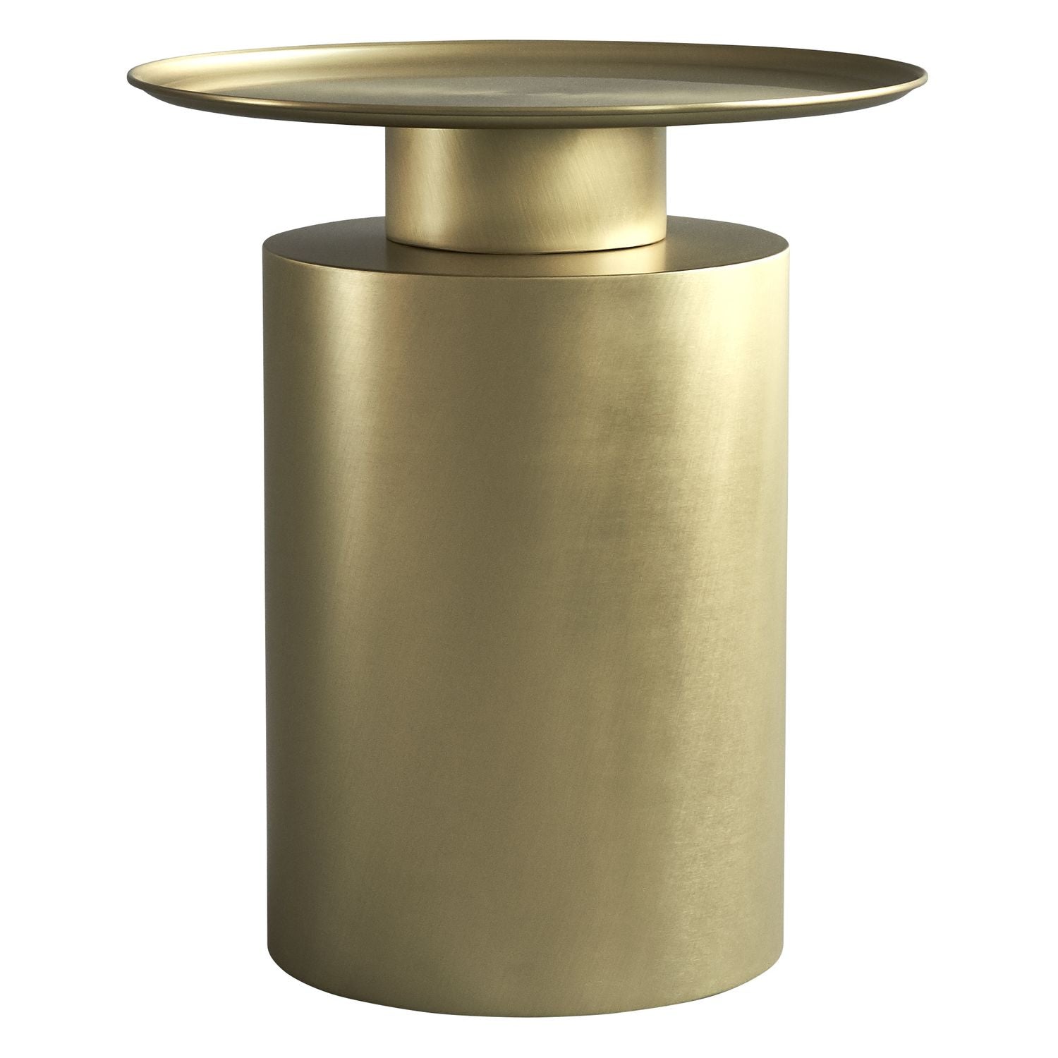 Table d'appoint en métal plaqué Art Déco avec base volumineuse et plateau ultra-fin pour salon