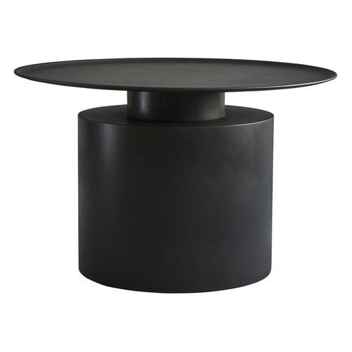 Table d'appoint en métal plaqué Art Déco avec base volumineuse et plateau ultra-fin pour salon