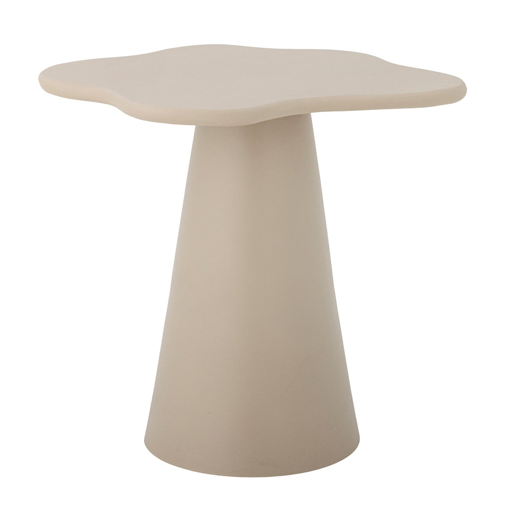 Table d'appoint organique en aluminium avec laque beige, forme inspirée de la nature pour salon