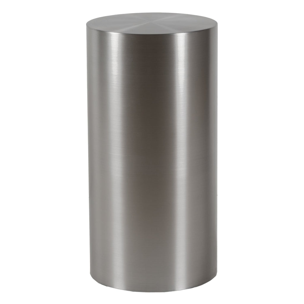 Piédestal moderne en acier brossé avec base de colonne circulaire pour le salon
