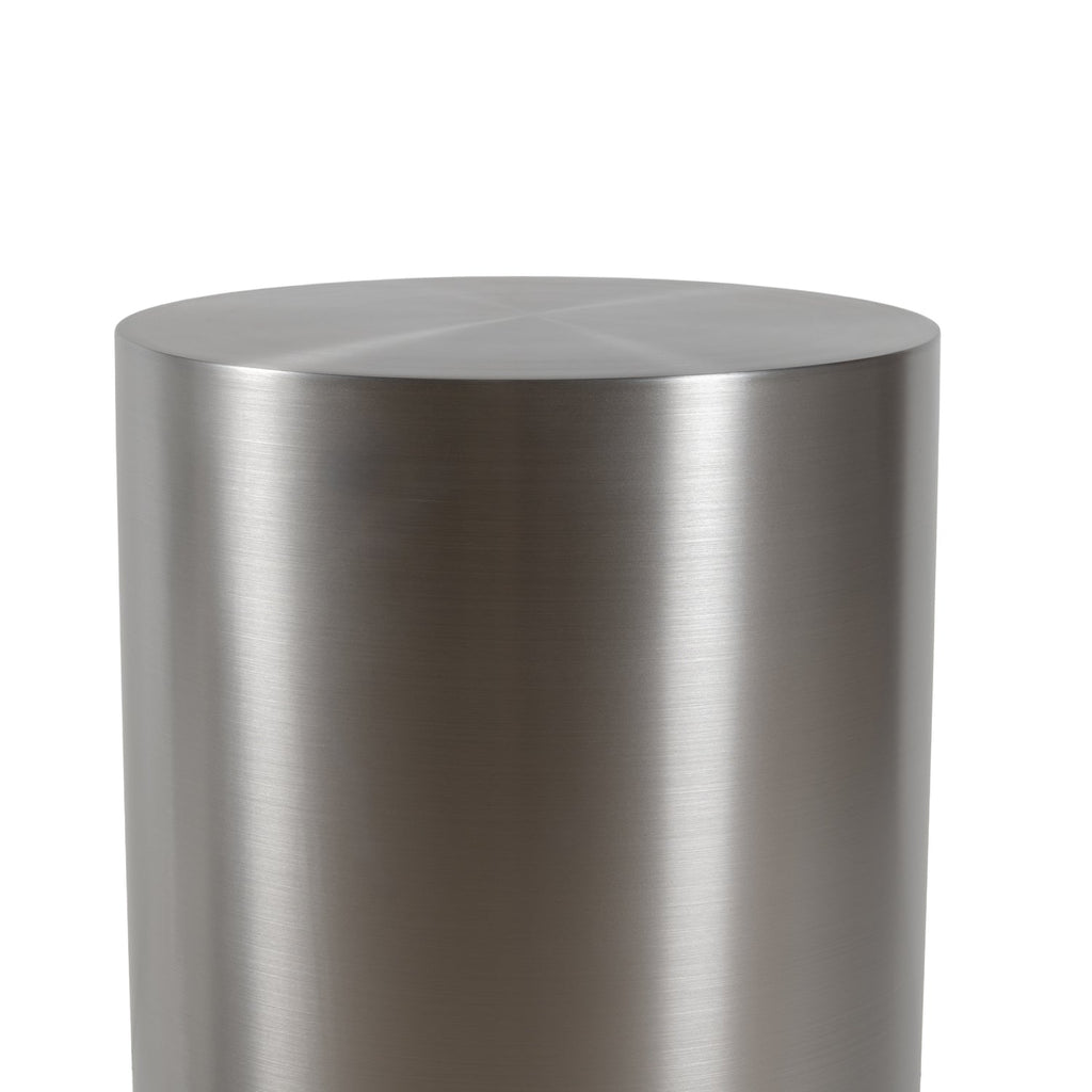 Piédestal moderne en acier brossé avec base de colonne circulaire pour le salon