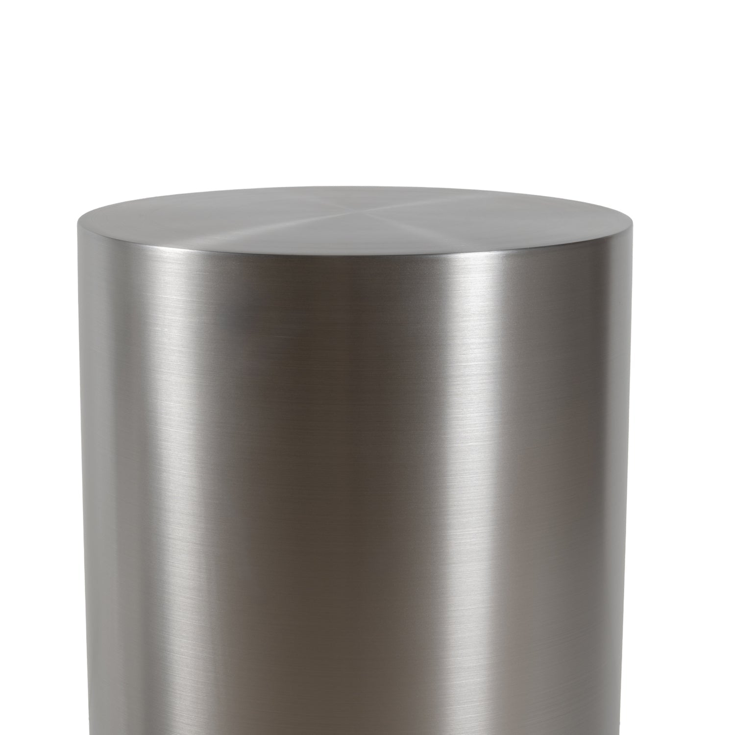 Piédestal moderne en acier brossé avec base de colonne circulaire pour le salon