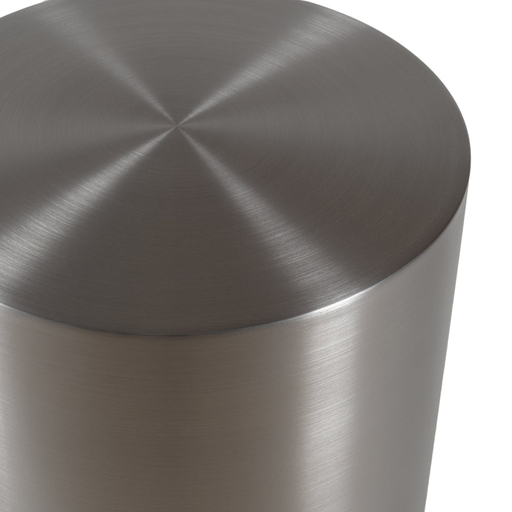 Piédestal moderne en acier brossé avec base de colonne circulaire pour le salon