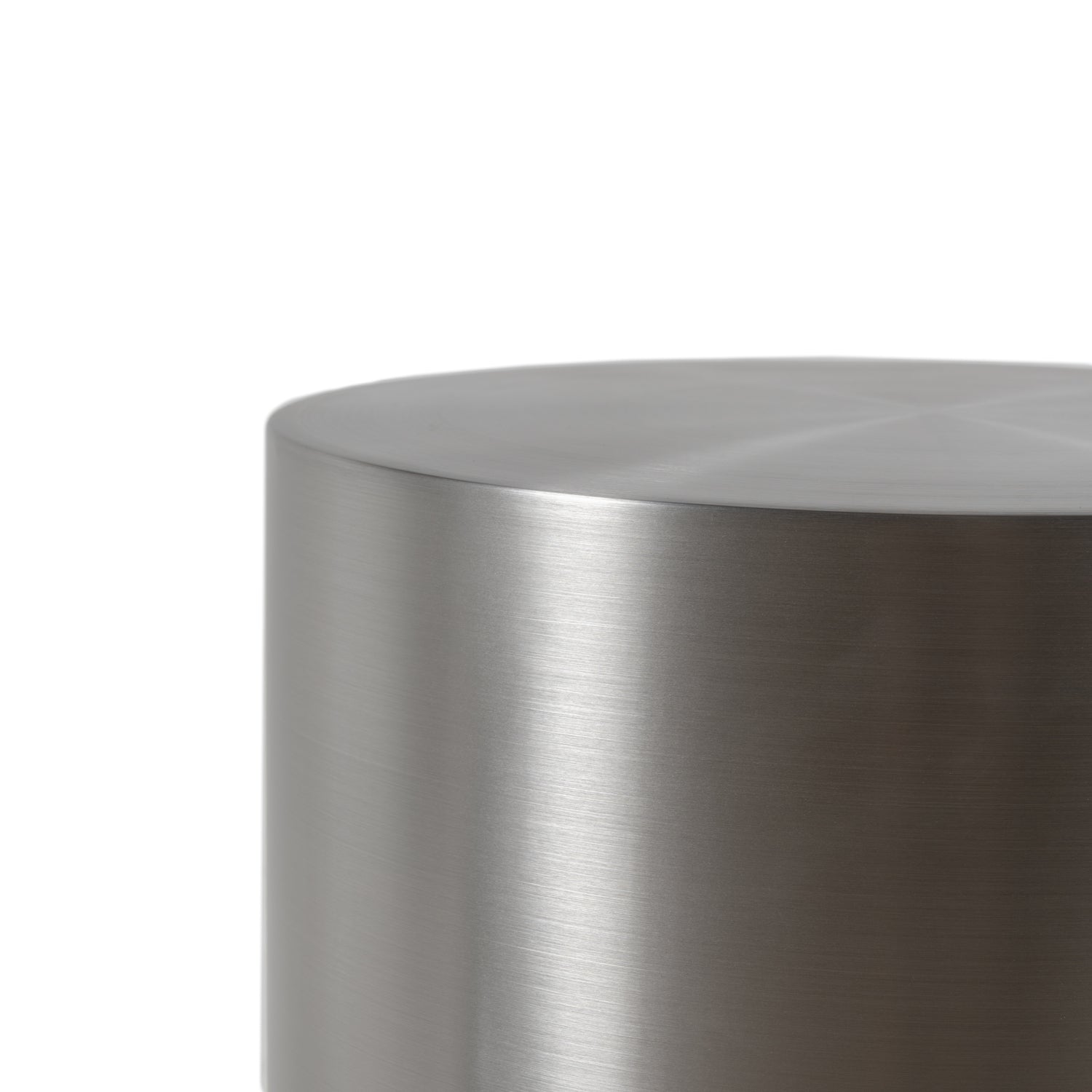 Piédestal moderne en acier brossé avec base de colonne circulaire pour le salon