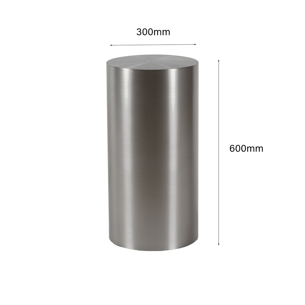 Piédestal moderne en acier brossé avec base de colonne circulaire pour le salon