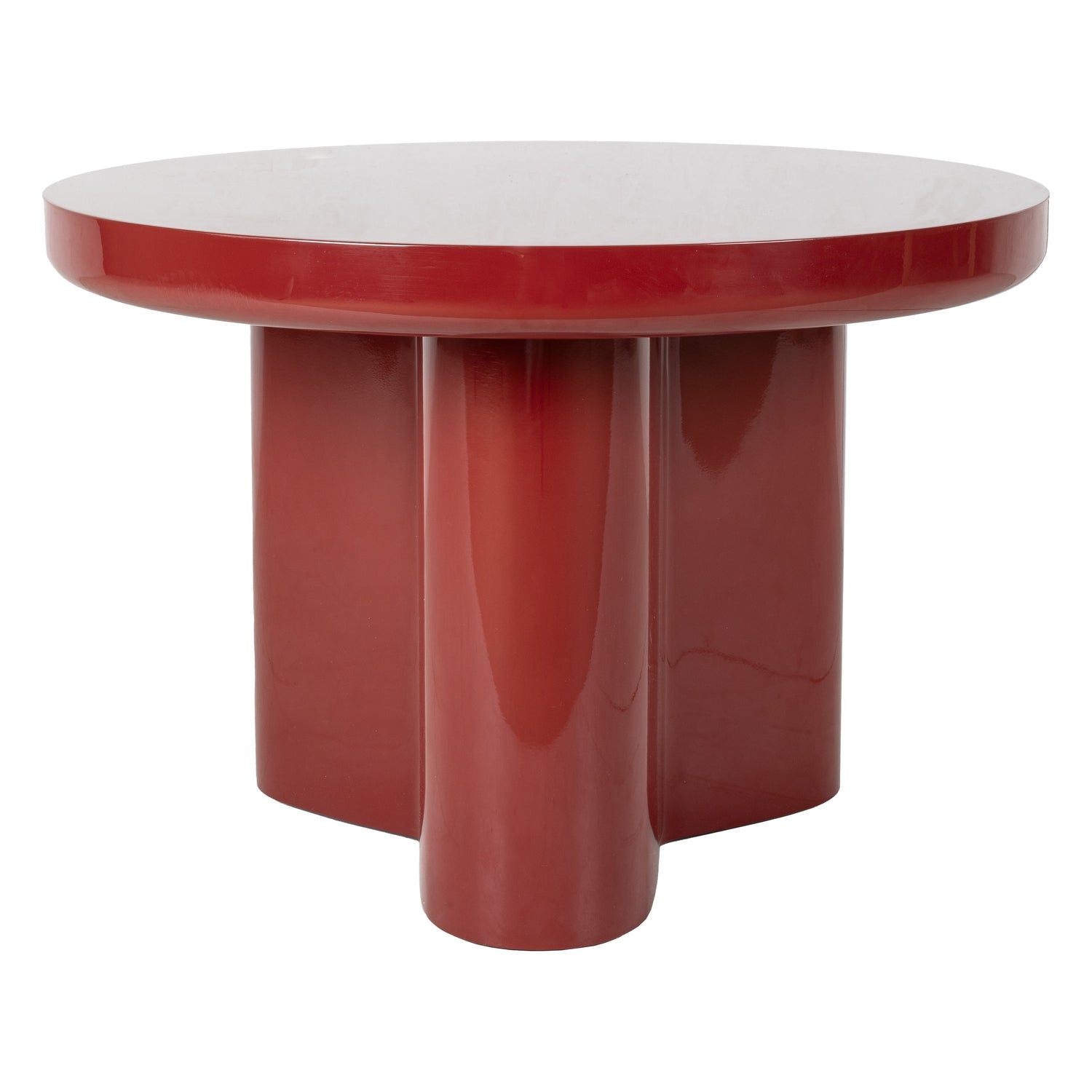 Table d'appoint laquée contemporaine avec finition brillante pour salon