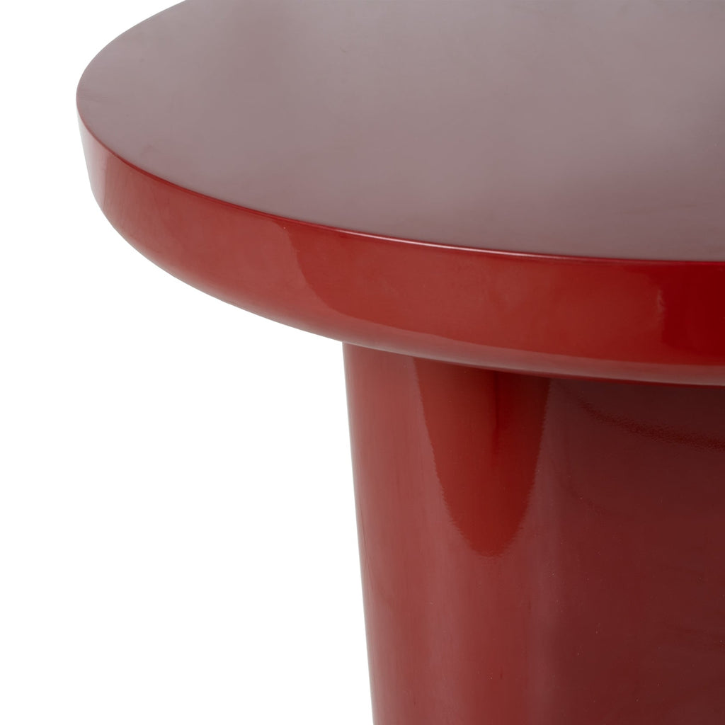 Table d'appoint laquée contemporaine avec finition brillante pour salon