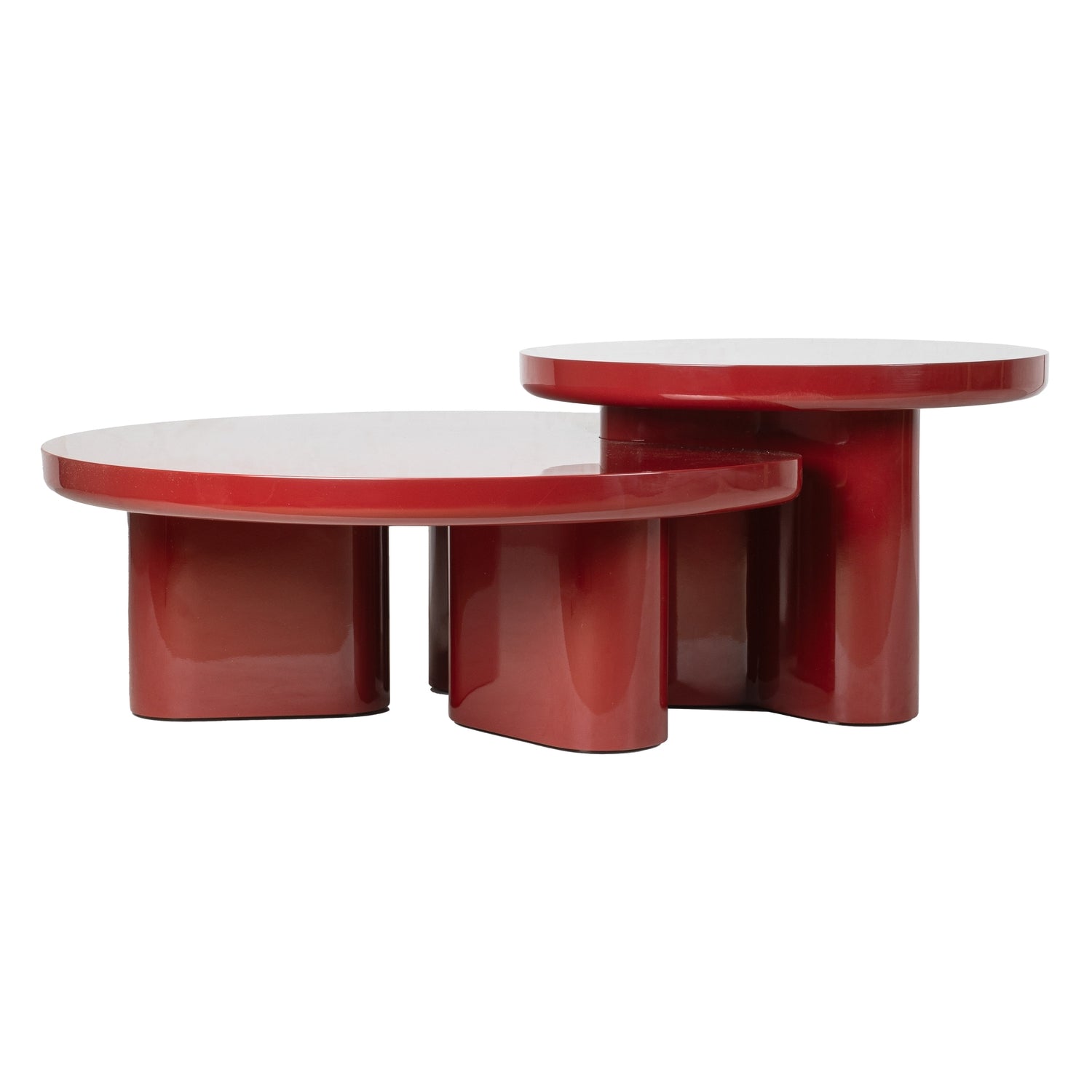 Table d'appoint laquée contemporaine avec finition brillante pour salon