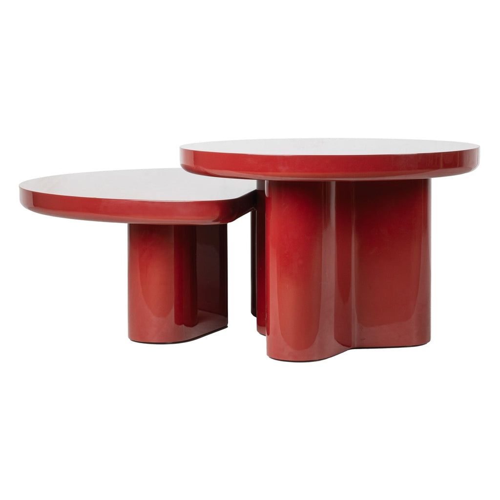 Table d'appoint laquée contemporaine avec finition brillante pour salon