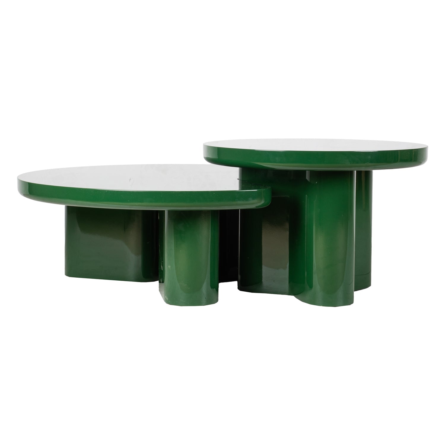 Table d'appoint laquée contemporaine avec finition brillante pour salon
