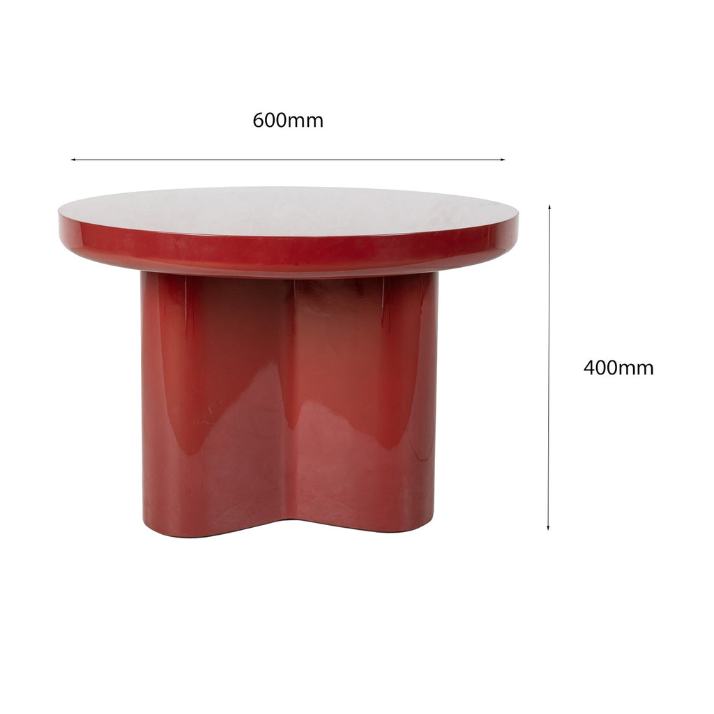 Table d'appoint laquée contemporaine avec finition brillante pour salon
