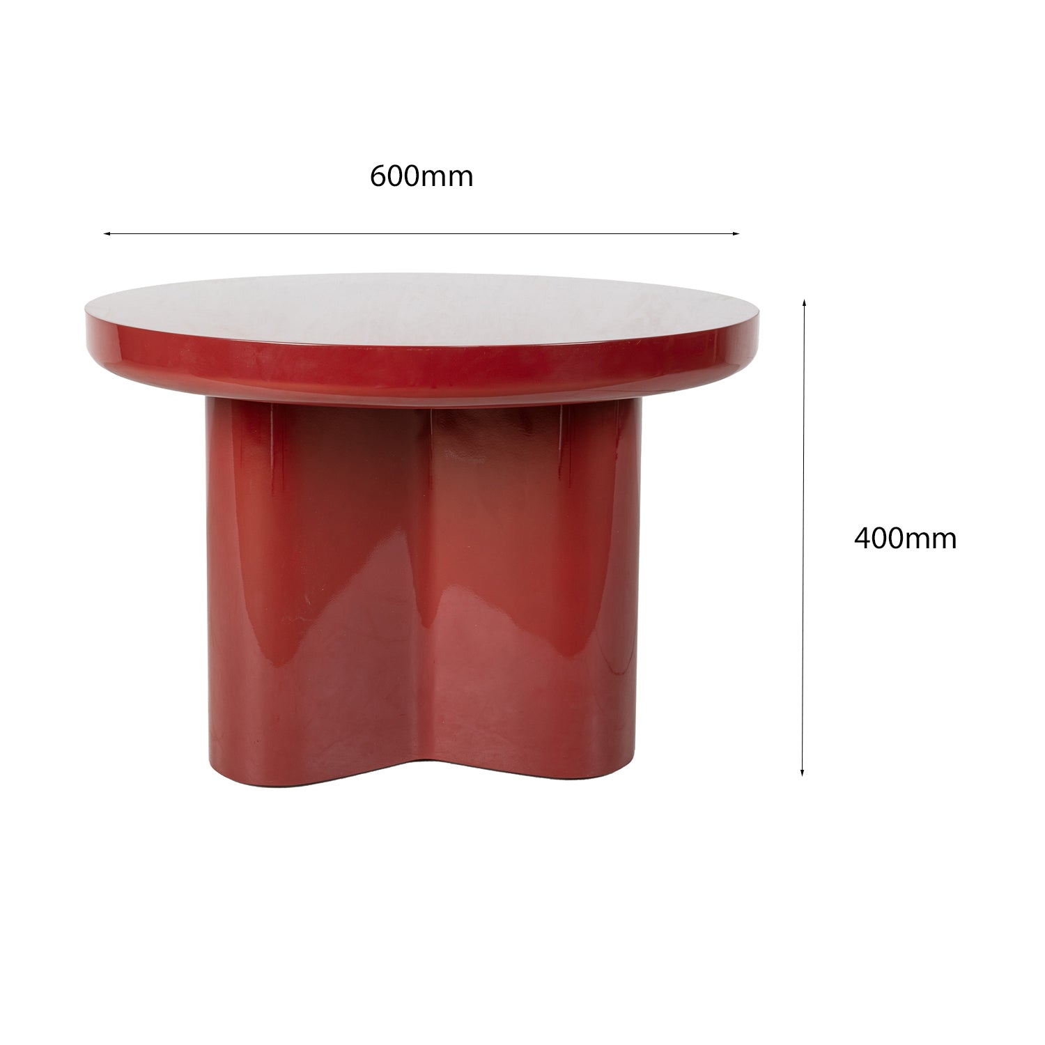 Table d'appoint laquée contemporaine avec finition brillante pour salon