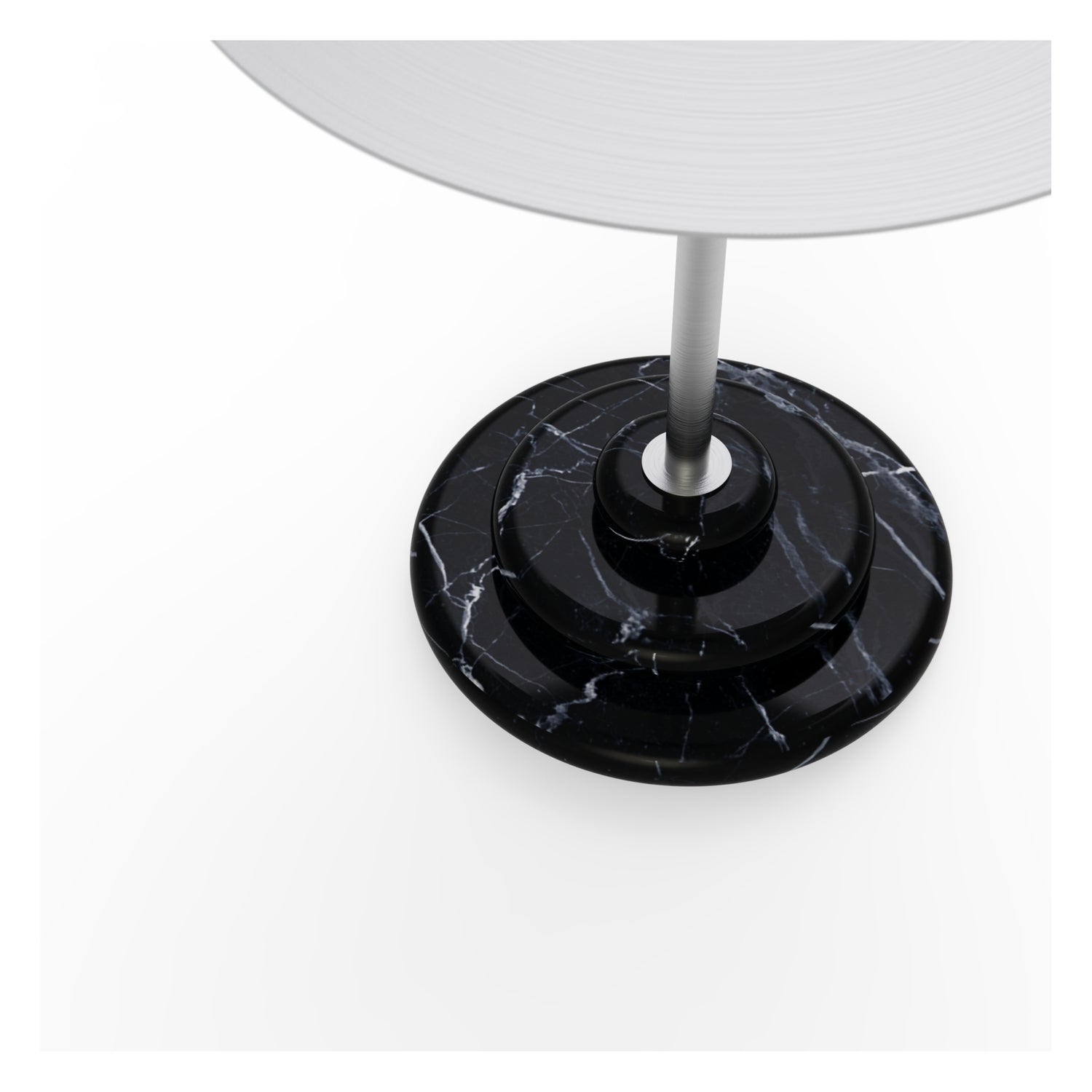 Table d'appoint de luxe en marbre et acier inoxydable avec base sculpturale en acier pour chambre à coucher