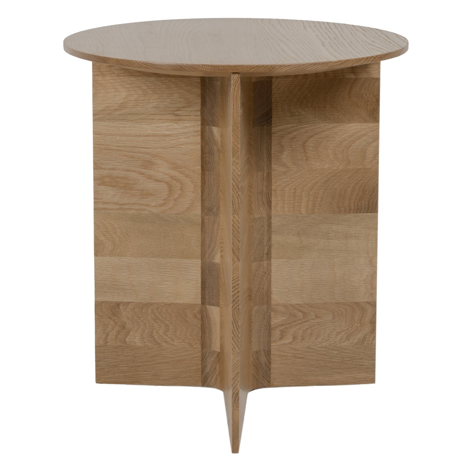 Table d'appoint minimaliste en bois massif avec pied conique en T pour chambre à coucher