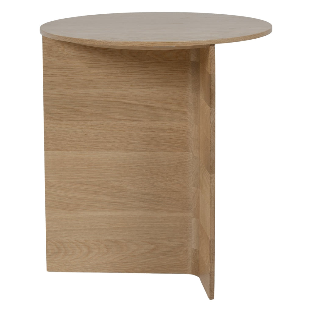 Table d'appoint minimaliste en bois massif avec pied conique en T pour chambre à coucher
