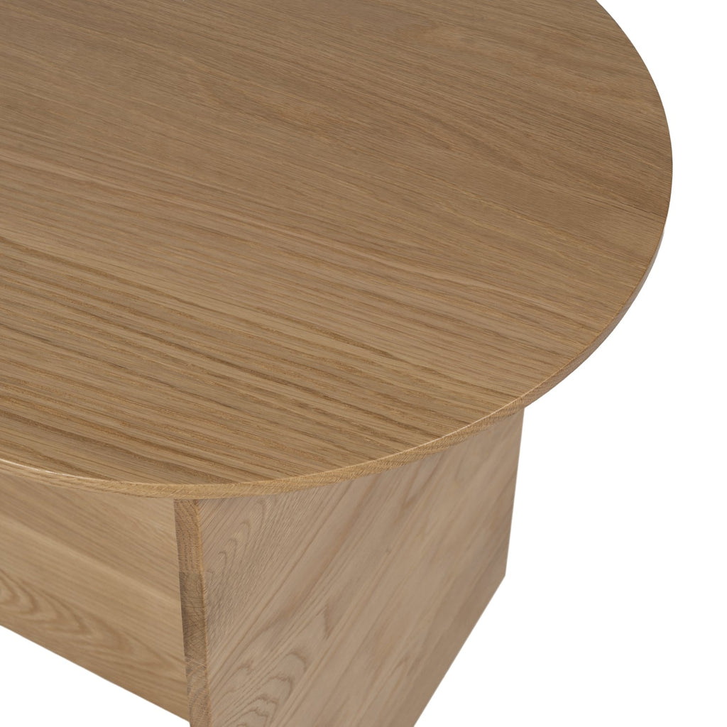 Table d'appoint minimaliste en bois massif avec pied conique en T pour chambre à coucher