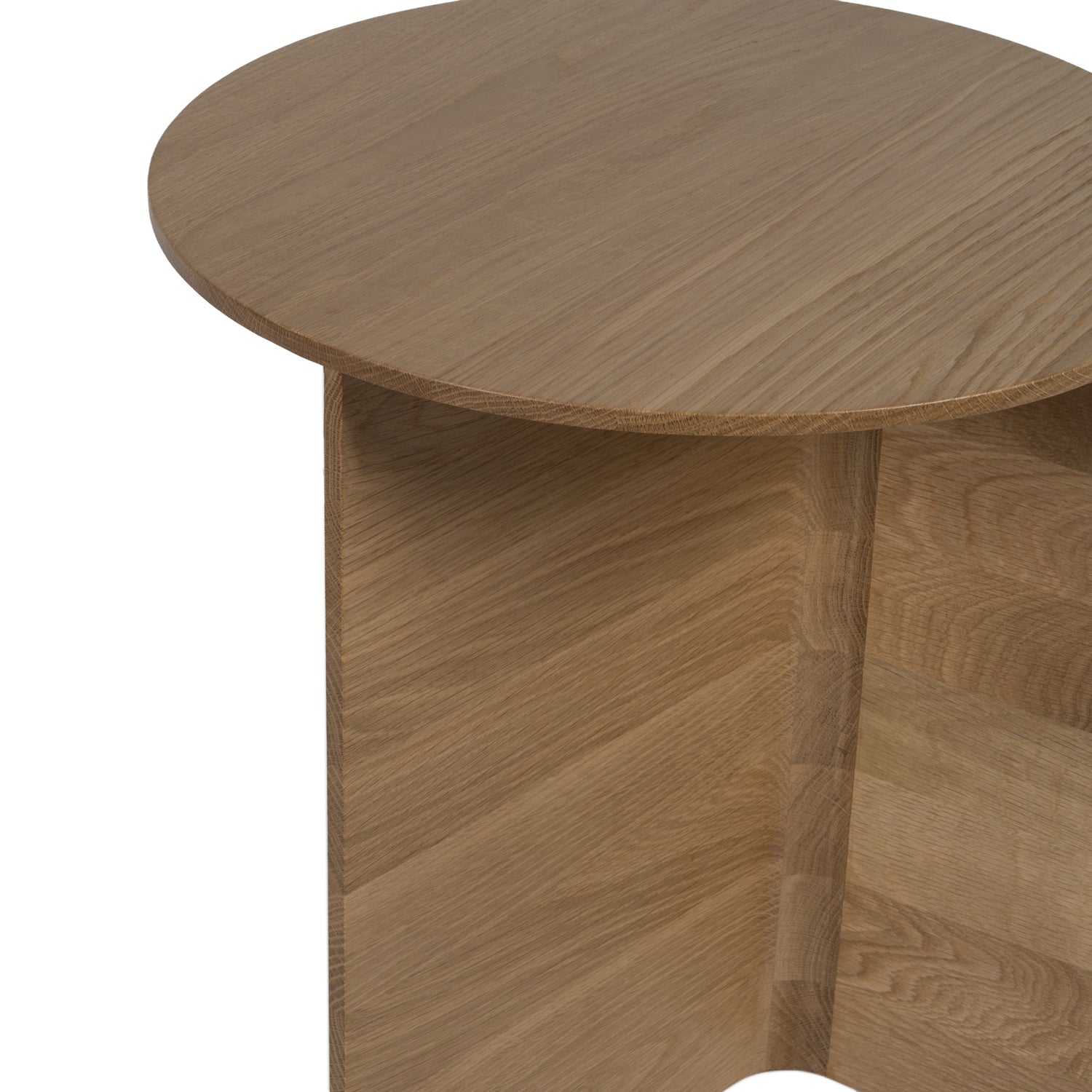 Table d'appoint minimaliste en bois massif avec pied conique en T pour chambre à coucher