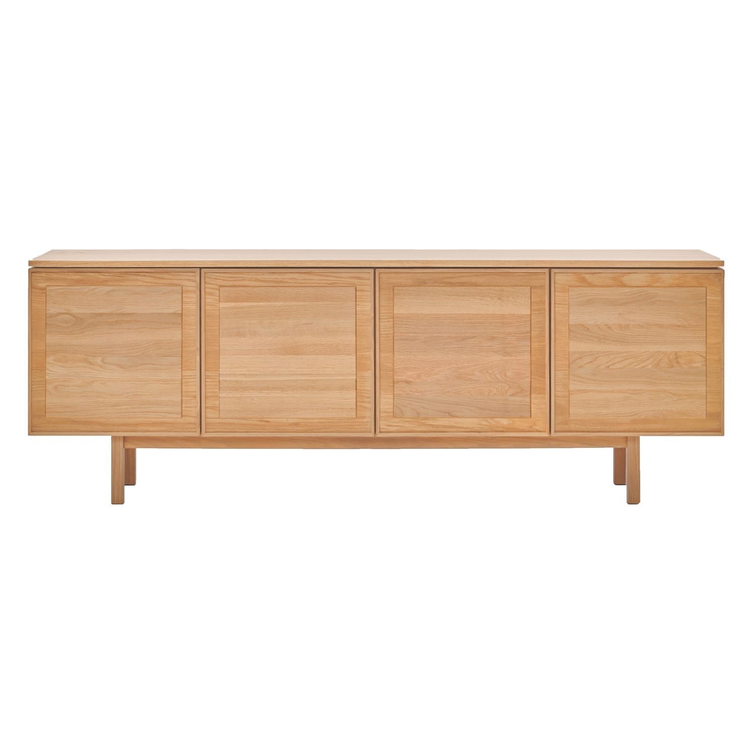 Bahut classique en bois avec façade symétrique à 4 portes à panneaux pour salle à manger