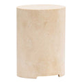 Table d'appoint ronde en travertin naturel avec pieds sculptés pour chambre à coucher