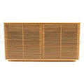 Buffet à lattes en bois d'inspiration naturelle avec 2 portes et étagères réglables pour le salon